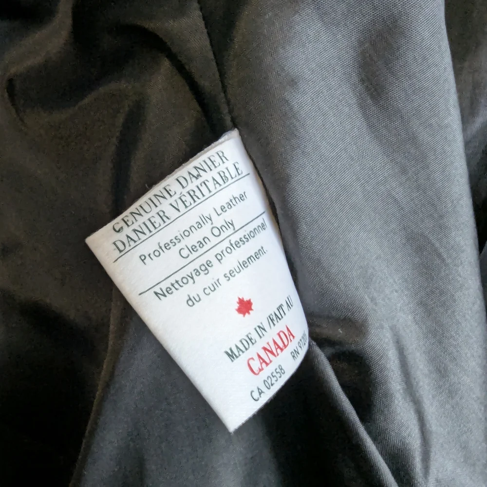 Danier Black Genuine Suede Leather Zip Jacket Vintage Large Coat Spring Autumn - Picture 9 of 13